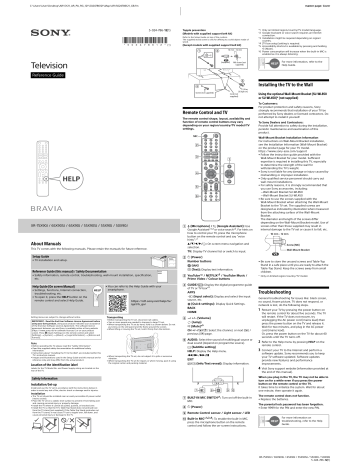 Sony XR-65X90J Reference Guide | Manualzz