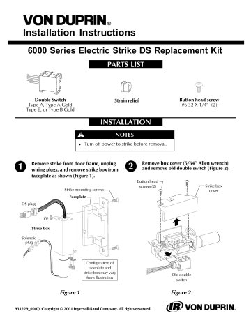 CO with mortice installation instructions - Ingersoll Rand