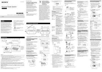 Sony CFD-S70 Bruksanvisning | Manualzz