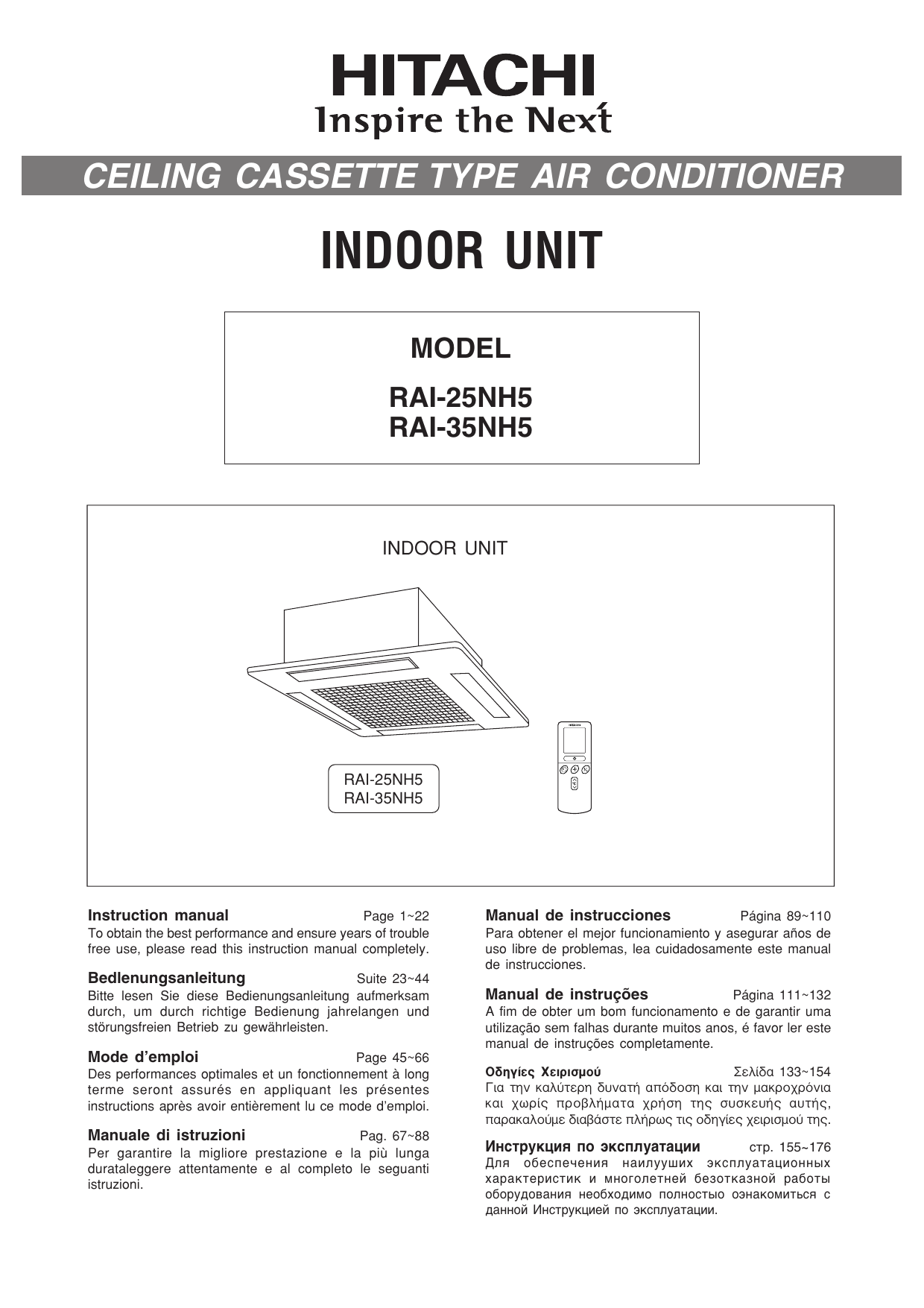 Hitachi Rai 25nh4 Rai 35nh5 Rai 40nh4 Instruction Manual Manualzz