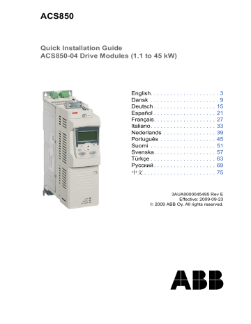 ABB ACS850-04 Series Manuale Utente | Manualzz