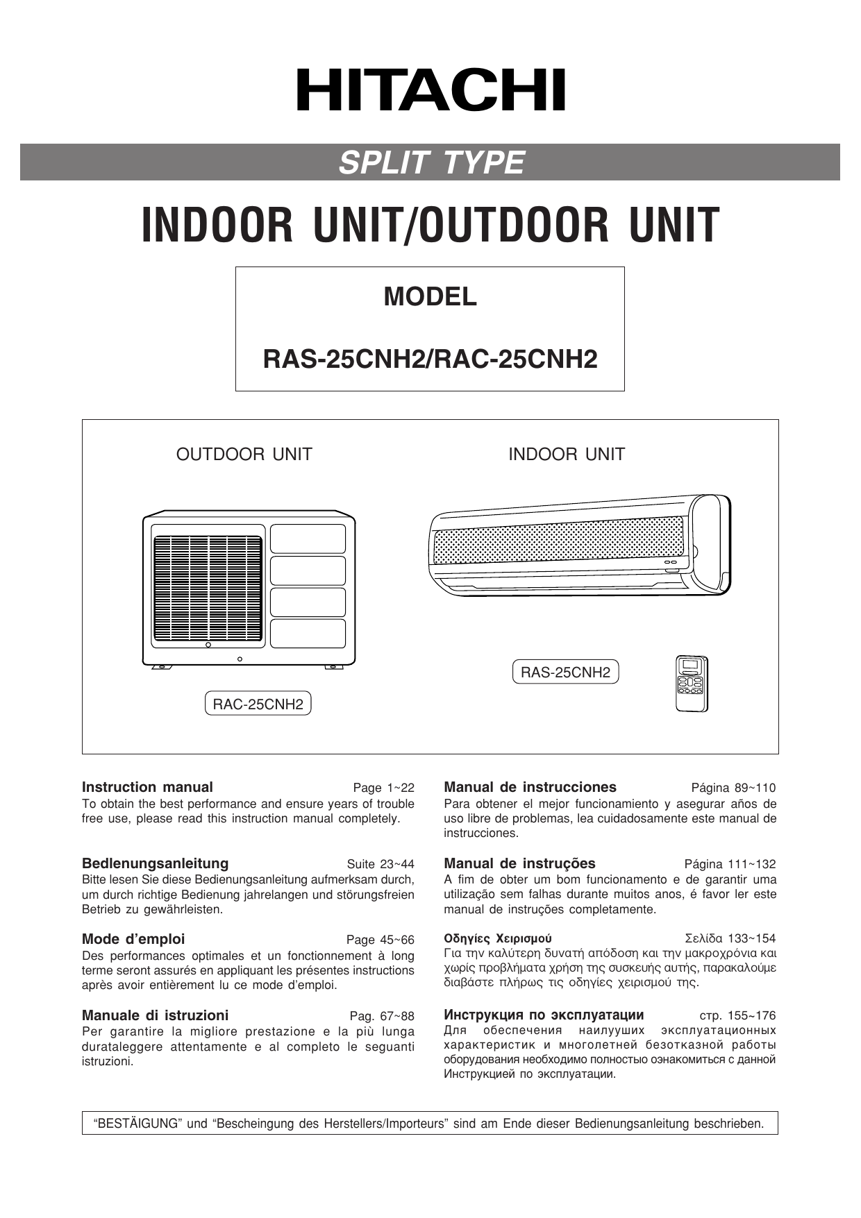 Hitachi Rac 25cnh2 Instruction Manual Manualzz