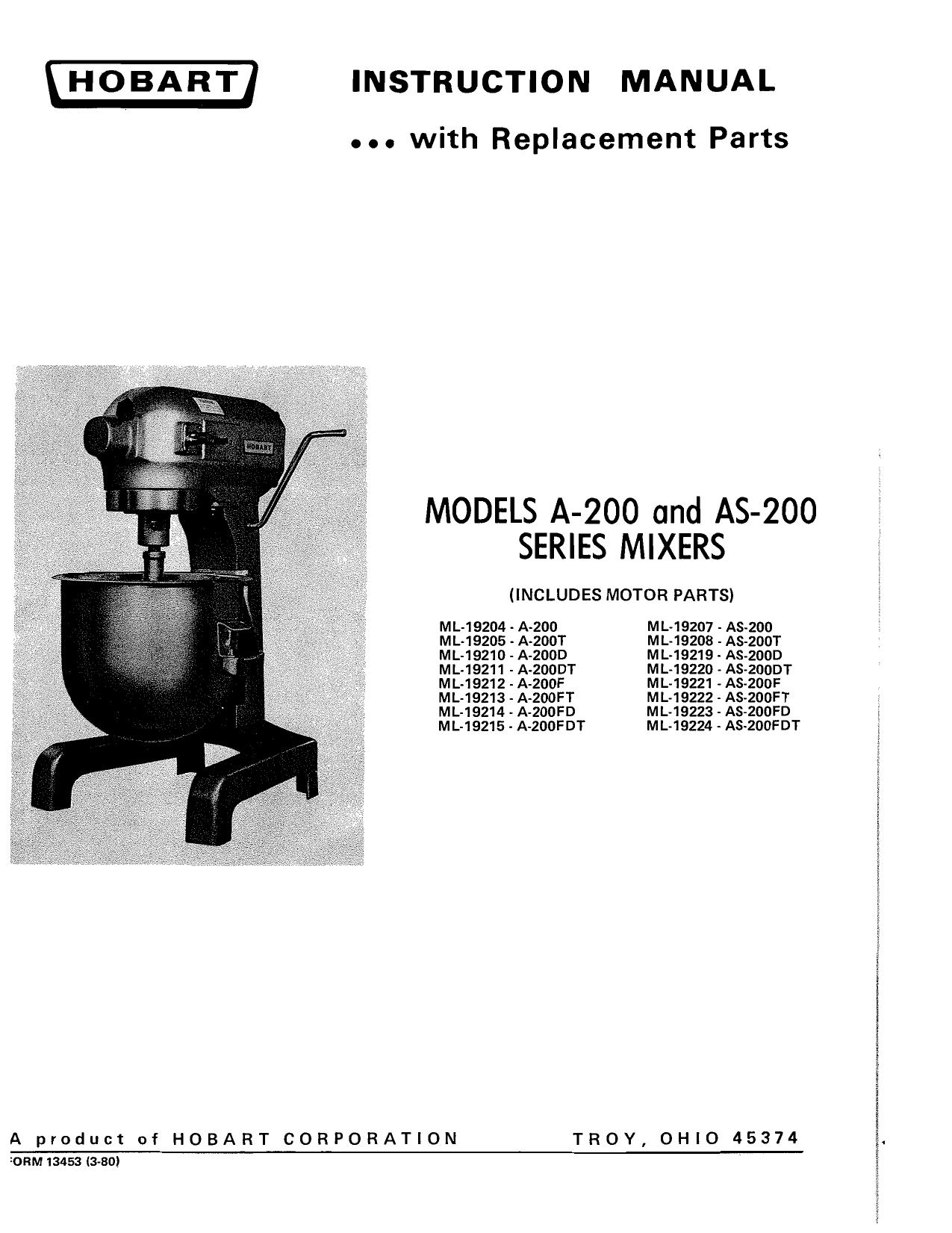wiring diagram hobart a 200 mixer - Wiring Diagram