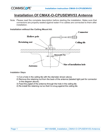 Commscope Instructives CommScope CMAX-O-CPUSEWV53 Installation Instruction | Manualzz