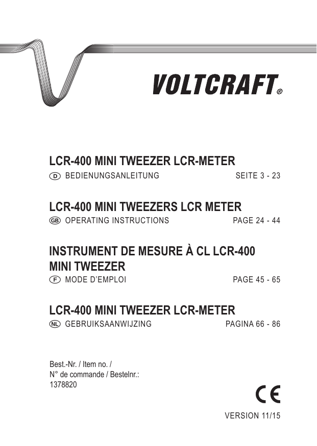Image of Voltcraft LCR400 direct website