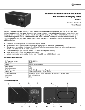 AVSL Av:Link Bluetooth Speaker User Manual | Manualzz