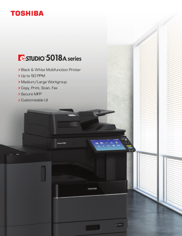Toshiba e-Studio 5018A Series Blsck & White Multifiction Printer User Manual | Manualzz