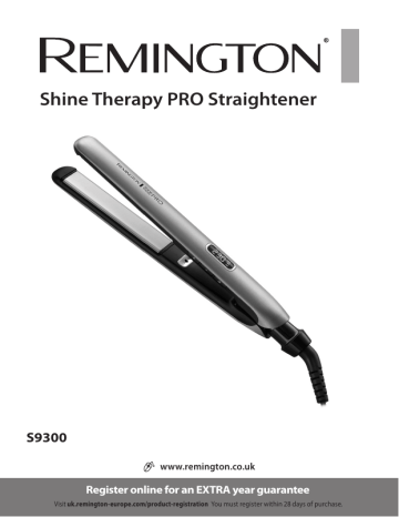 Remington Shine Therapy PRO Straightener S9300 User Manual | Manualzz