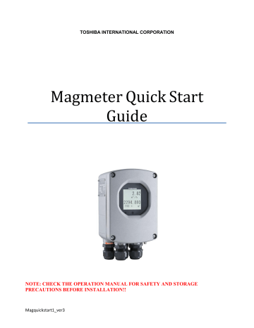 Toshiba Magmeter Installation Manual | Manualzz