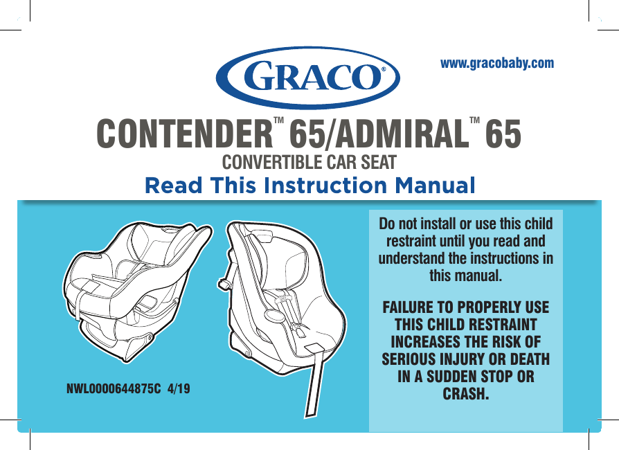 Graco convertible hotsell car seat instructions