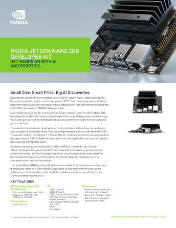 Nvidia Jetson Nano 2GB Developer Kit Data Sheet | Manualzz