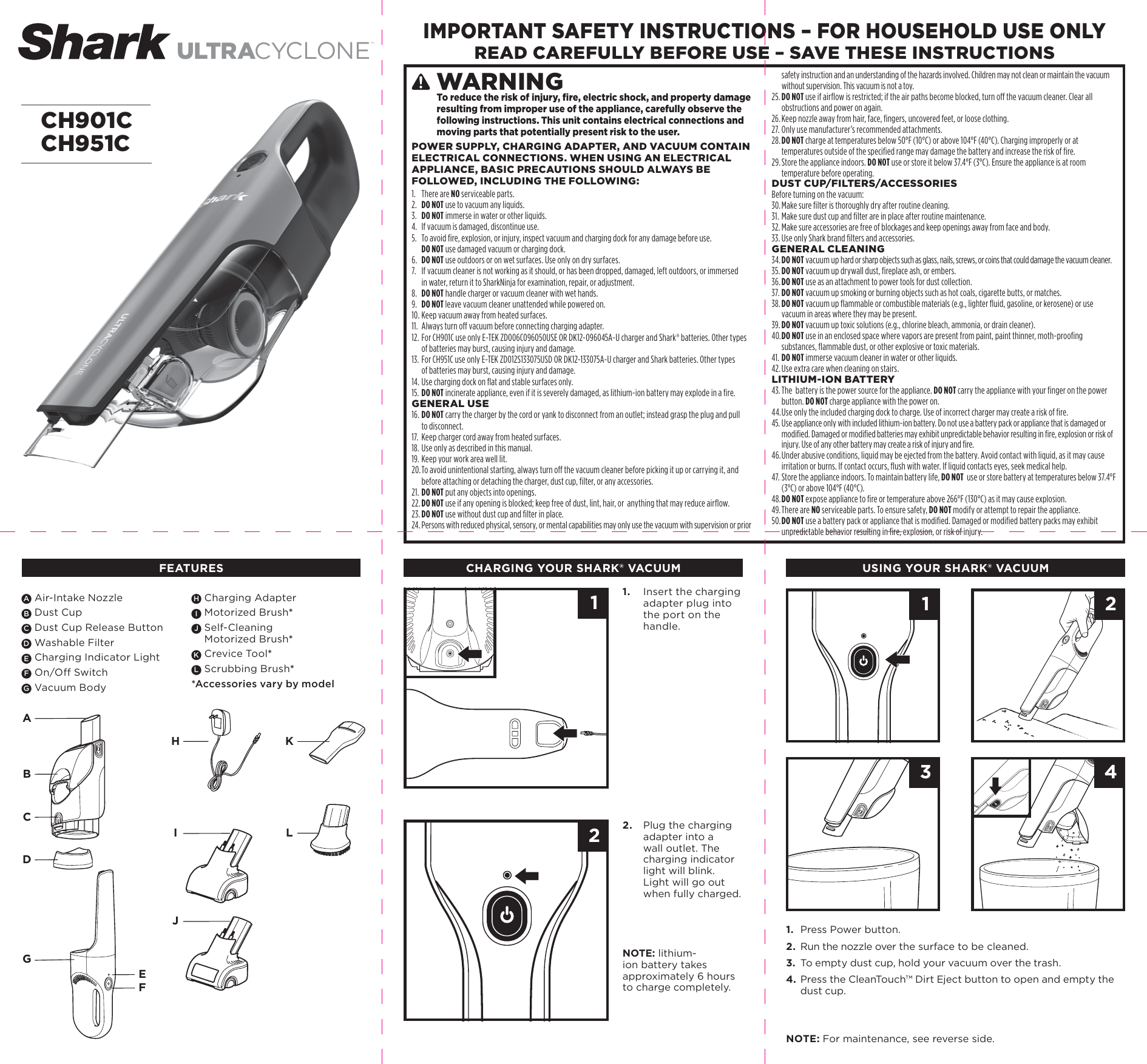 Shark CH901C/CH951C UltraCyclone Pro 