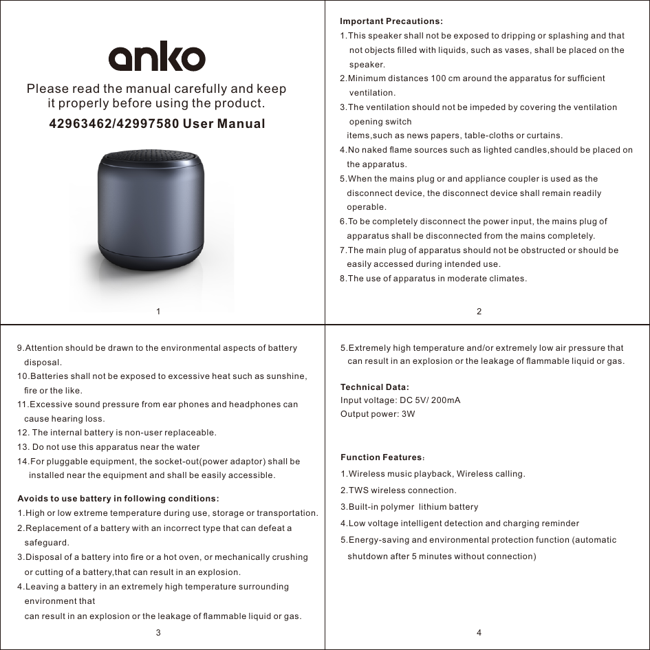 Anko bluetooth speaker manual Clearance
