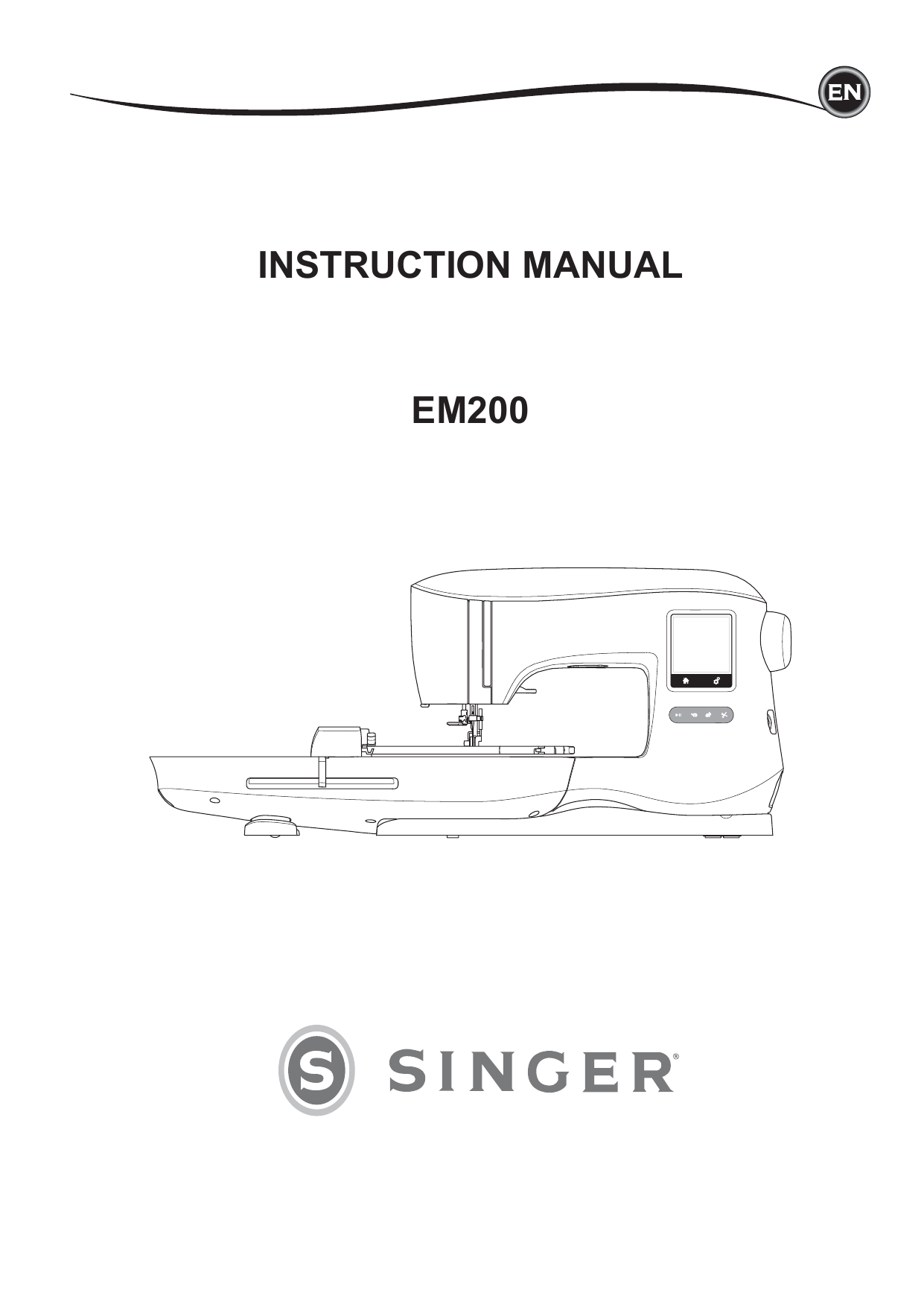 Máquina Coser Singer Em200 Bordadora Digital Usb Lcd Touch