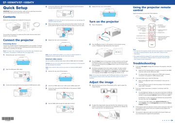 Epson EF-100WATV, EF-100BATV User Manual | Manualzz