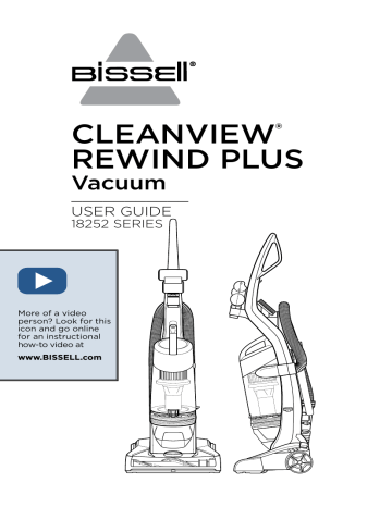 Bissell 18252 Series CleanView Rewind Plus Vacuum User Guide | Manualzz