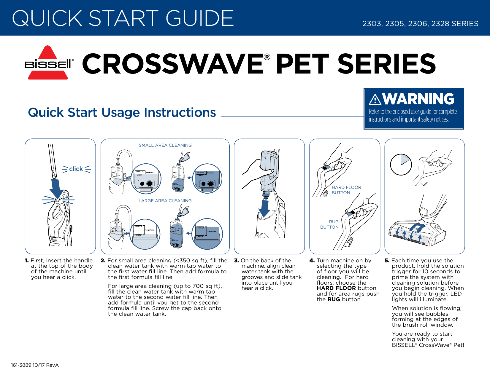 Bissell Crosswave Pet Series Quick Start Guide  Manualzz