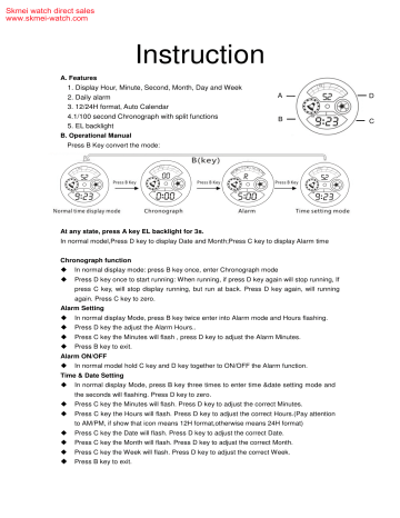 Skmei watch user sales manual