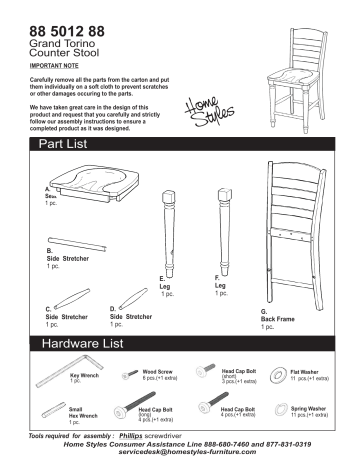Home Styles 5012 88 Grand Torino Black Counter Stool Assembly Instructions Manualzz Home Styles 5012 88 Grand Torino Black, Home Styles Grand Torino Kitchen Island And 2 Stools
