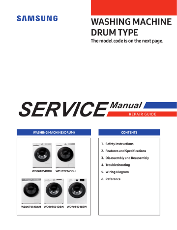 Samsung WD80T4046EE Guide | Manualzz