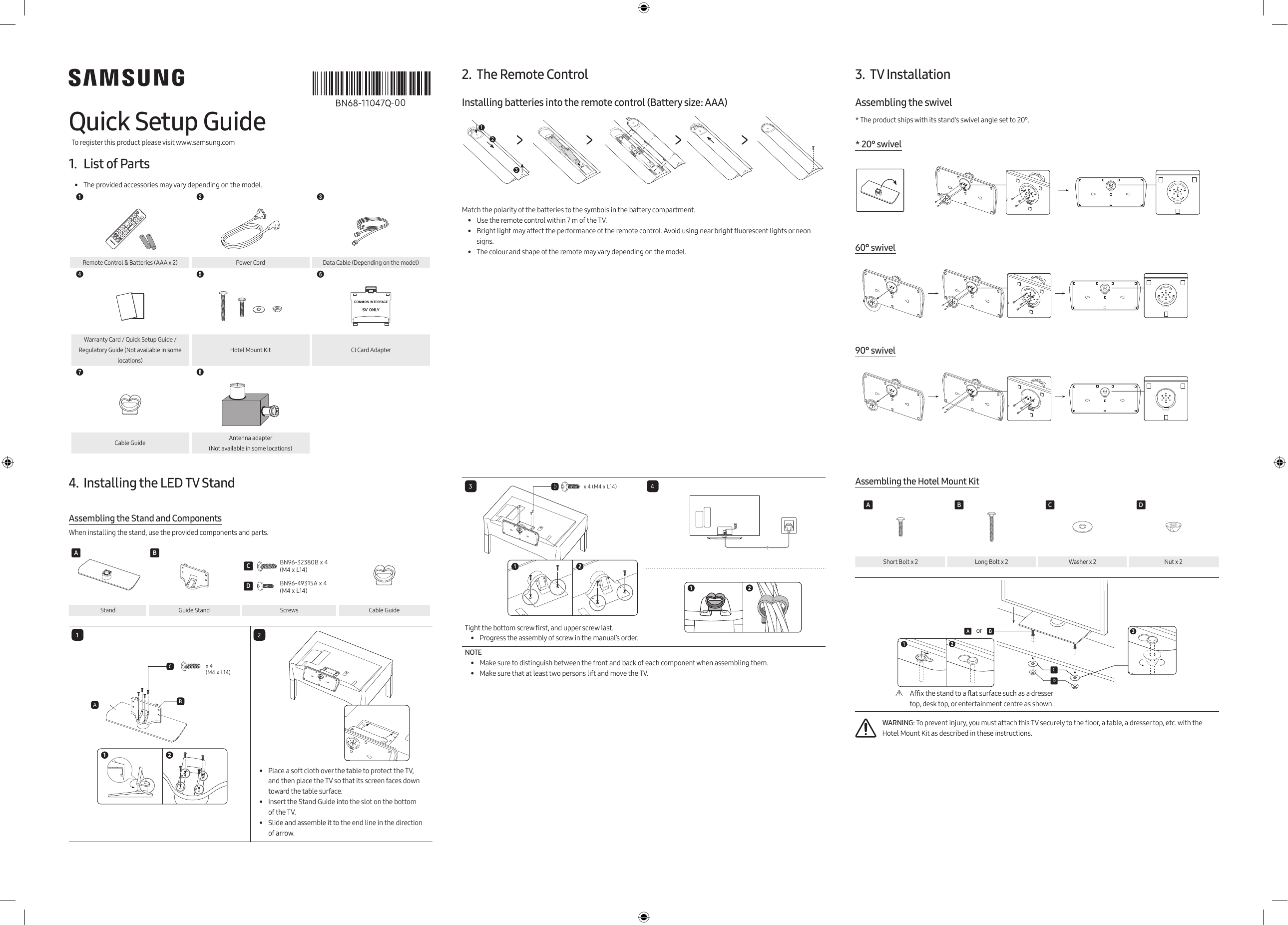 Samsung Hg43at692ub Quick Guide Manualzz