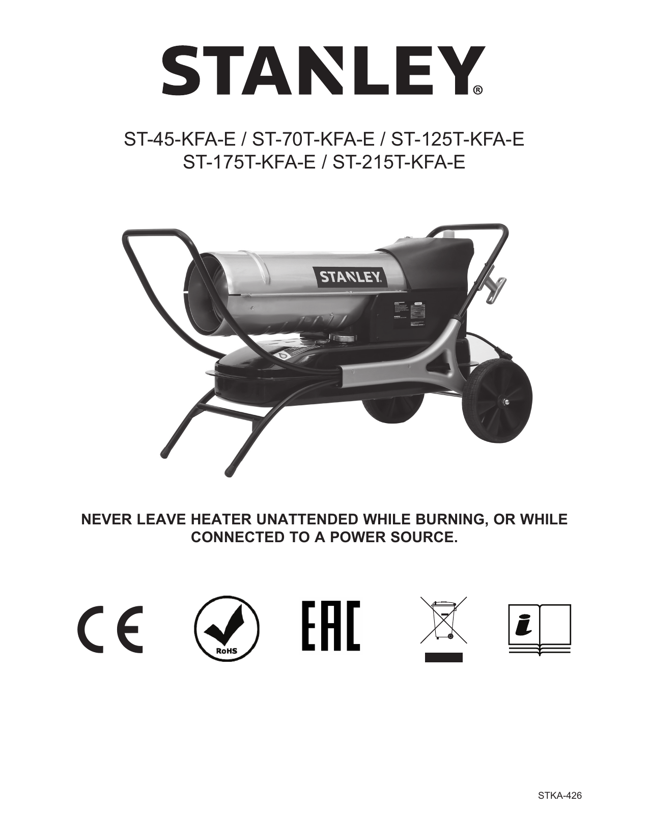 STANLEY ST-175T-KFA-E Heater Instruction Manual | Manualzz