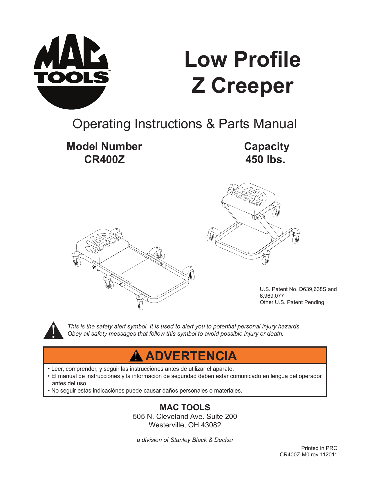 Pro Lift C-6040 Mechanic Plastic Creeper, Red, 40