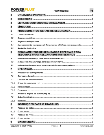 Powerplus POWXG2033 Owner's manual | Manualzz