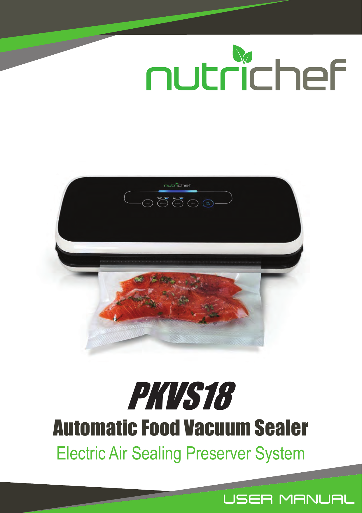 NutriChef PKVS45STS - Automatic Food Vacuum Sealer - Electric Air