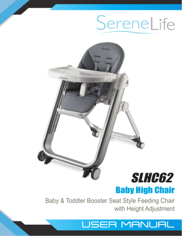 Easy folding SereneLife SLHC62 Baby Feeding High Chair Seat w/ Height Adjust 