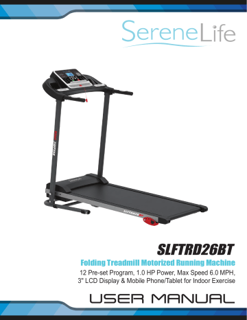 SereneLife SLFTRD26BT Foldable Motorized Treadmill Owner s Manual