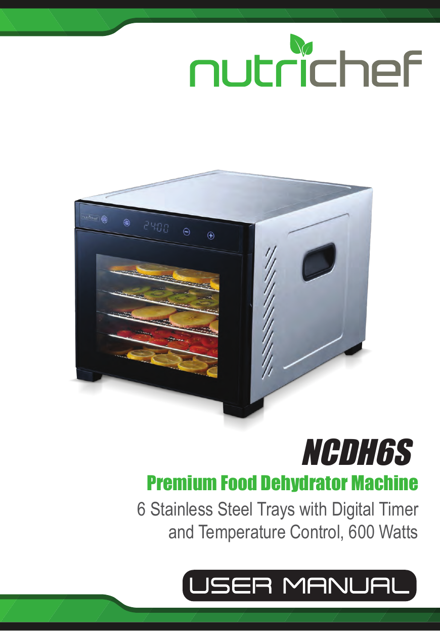 Nutrichef Ncdh6s7 Premium Food Dehydrator Machine Owner S Manual Manualzz