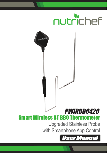NutriChef PWIRBBQ90 - BBQ Thermometer - Kitchen & Outdoor Wireless
