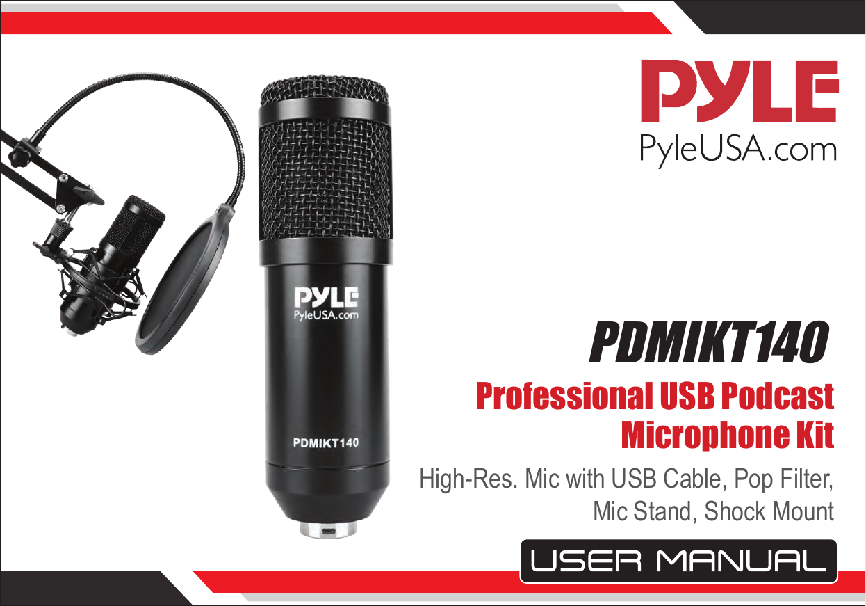 Pyle® Desktop USB Podcast Microphone Kit.