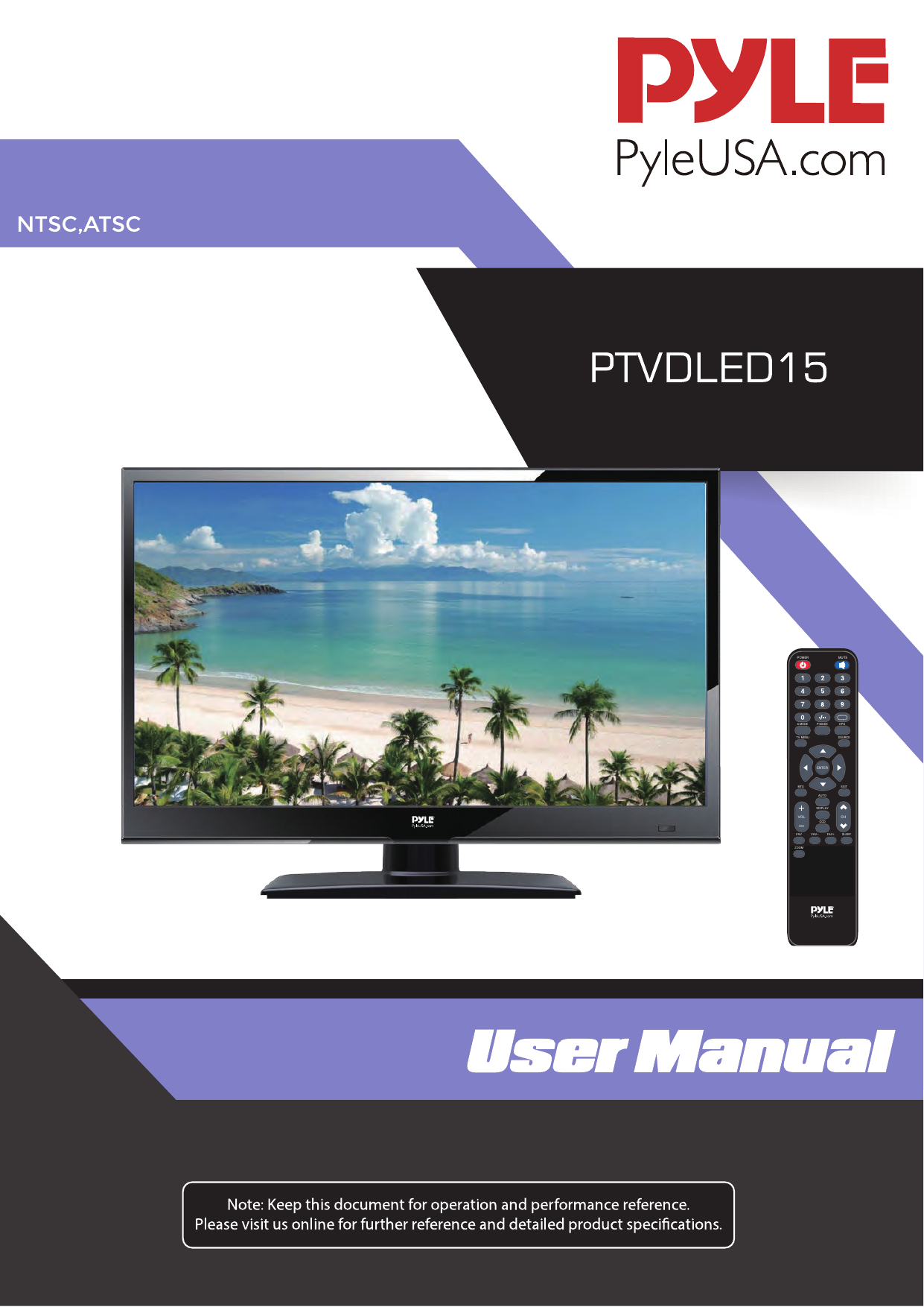 HD Flat Screen TV Pyle PTVLED15 15.6" LED TV 