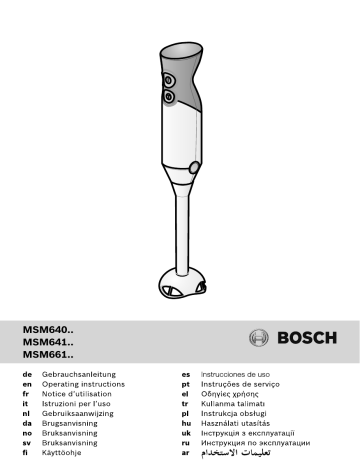 Bosch MIXEUR PLONGEANT ERGOMIXX MSM64035 Návod na obsluhu | Manualzz