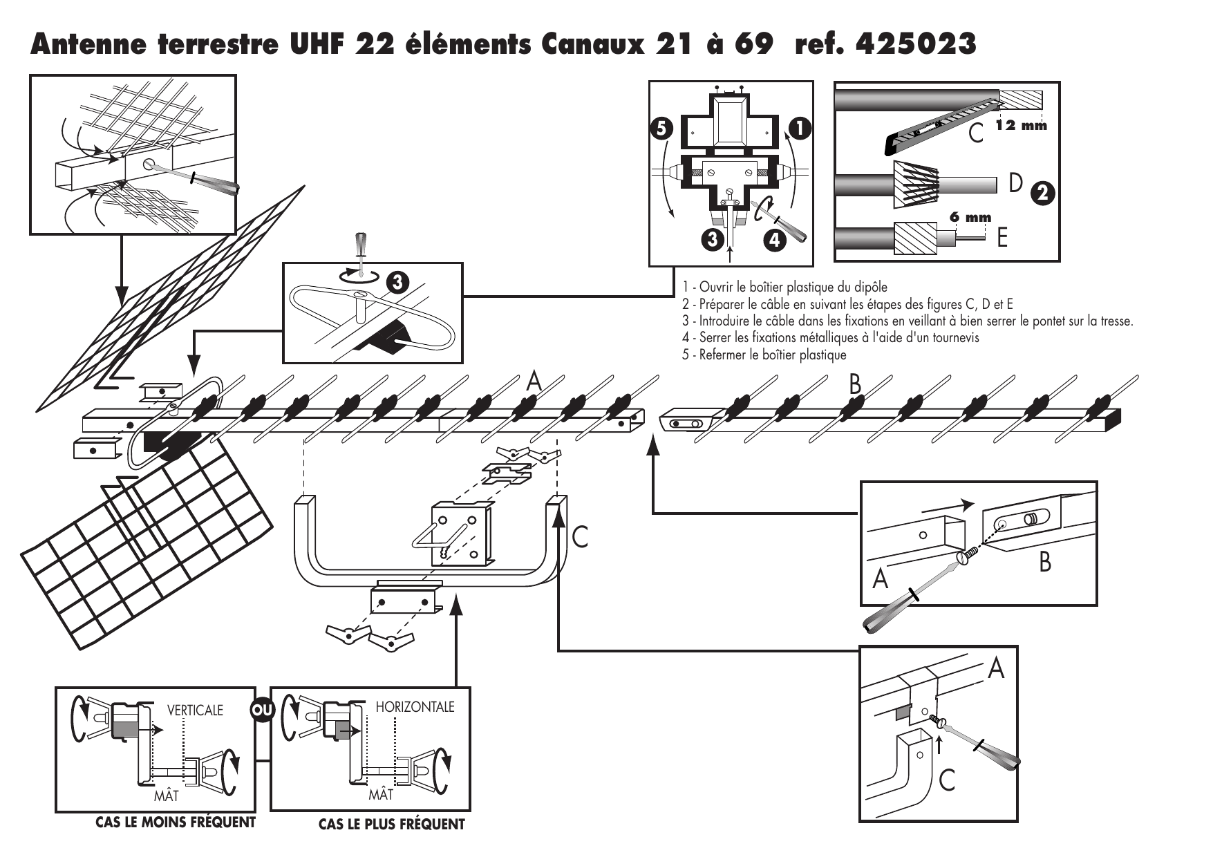 VHF UHF a passage de courant continu Metronic 432123 Coupleurs 3 entrees UHF