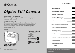 Sony CYBER-SHOT DSC-FX77 Operating instructions