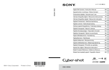 Sony CYBERSHOT DSC-WX50 Manuel du propriétaire | Manualzz