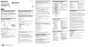 Sony RM-V211T Operating instructions | Manualzz