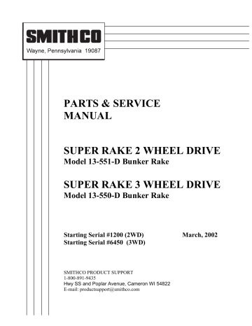 Smithco Super Rake sn 6329 – 6449/1136 -1199 Owner's Manual | Manualzz