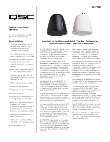 QSC AD-P.SUB Specification | Manualzz