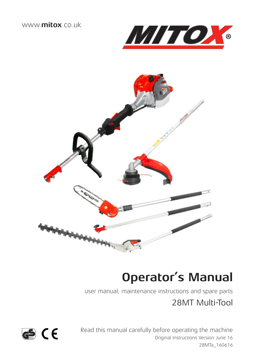 Garden & Outdoors Hedge Trimmers Red Mitox 28MTa Select 5in1 Petrol