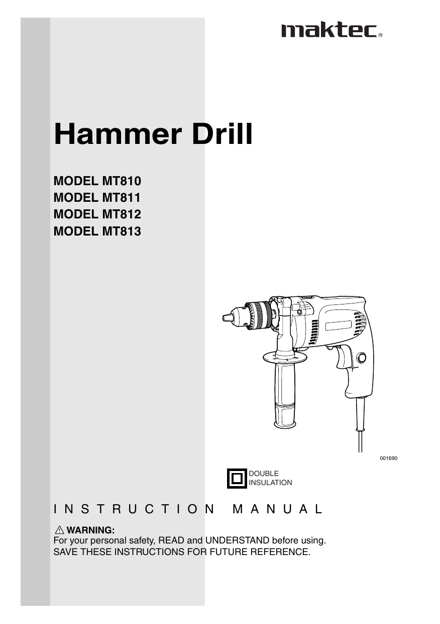 Maktec MT810 MT811 MT812 MT813 Instruction Manual Manualzz