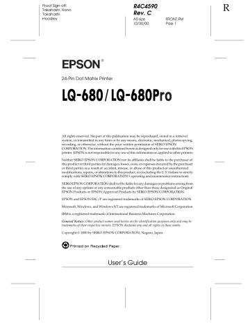 Epson LQ-680PRO Owner Manual | Manualzz