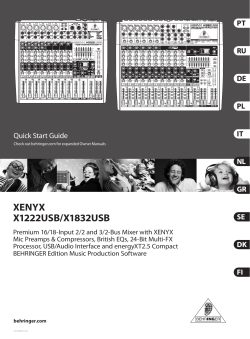 Behringer Xenxys QX1222USB инструкция