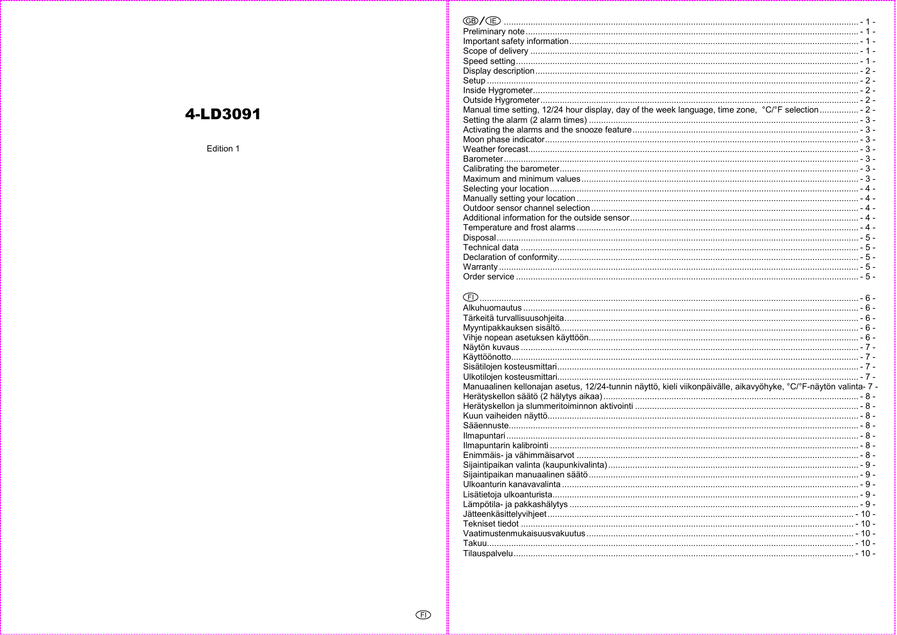 Auriol 4-LD3091 Instruction Manual | Manualzz