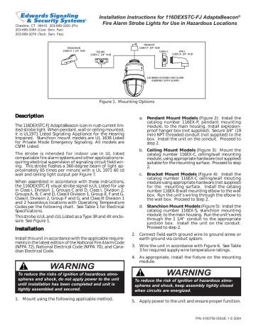 Edwards 116DEXST-FJ Installation Instructions | Manualzz