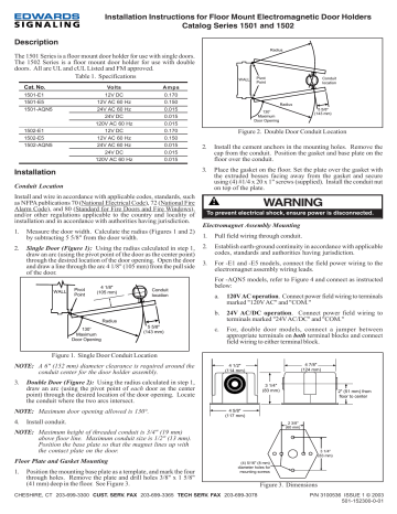 Edwards 1501 & 1502 Installation Instructions | Manualzz