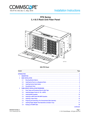 CommScope 3RU FPX, 5RU FPX Installation Instructions Manual | Manualzz